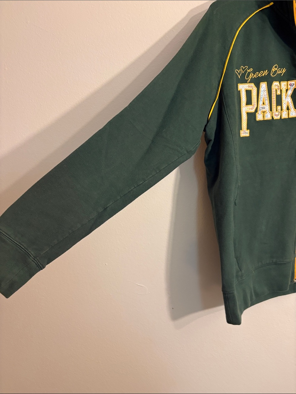 NFL packers Women's Team Apparel Jacket in Dark Green and Yellow - Picture 5 of 10